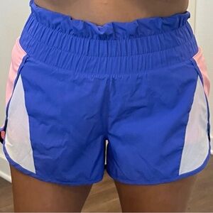 Avia Women's Athletic Shorts in Blue and Pink
